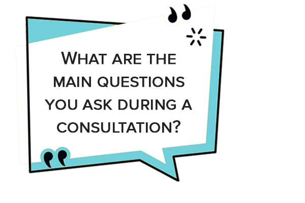 what are the main questions you ask during a consultation
