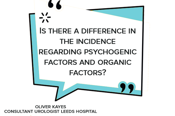 Is there a difference in the incidence regarding psychogenic factors and organic factors