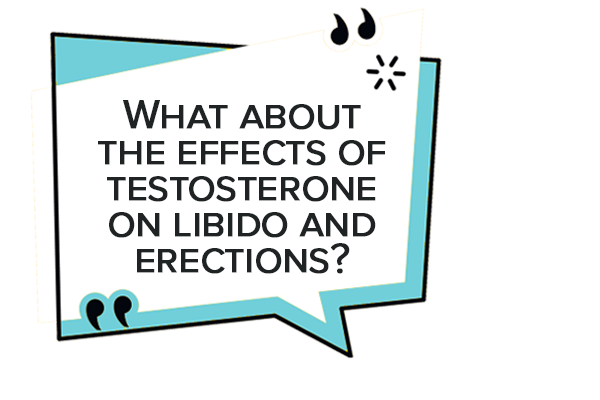 What about the effects of testosterone on libido and erections